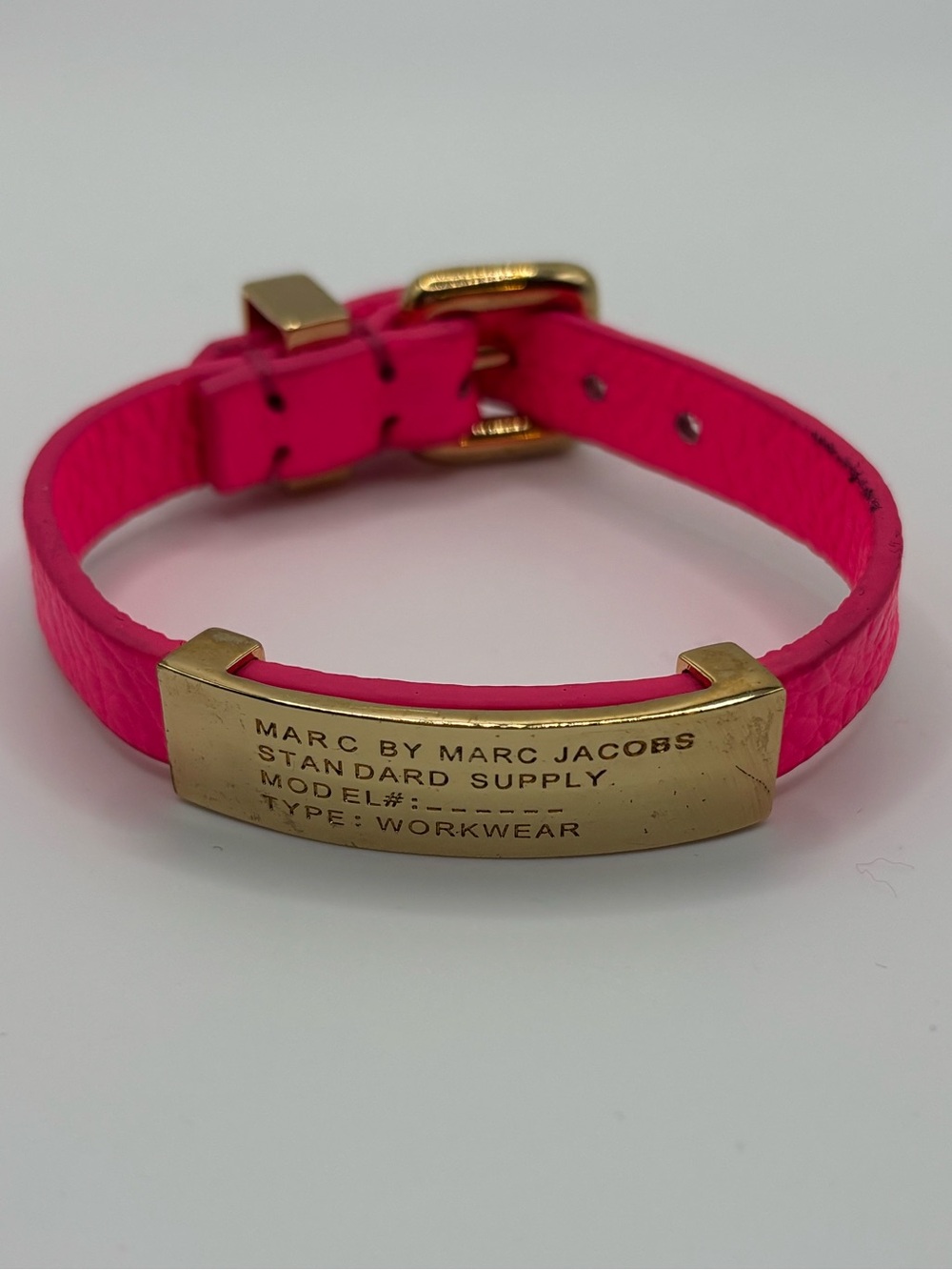 Marc by Marc Jacobs "Standard Supply / Workwear" Leather ID Buckle Bracelet in n